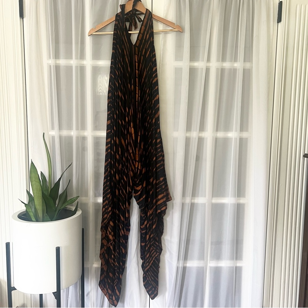 Cheeta Black & Brown Tie Dye Jumpsuit OS